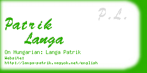 patrik langa business card